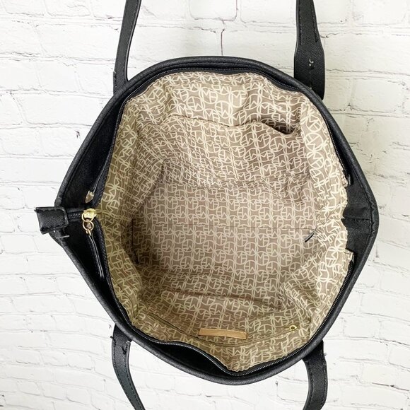 MARC FISHER FAUX LEATHER BLACK TOTE BAG PURSE - Picture 10 of 10